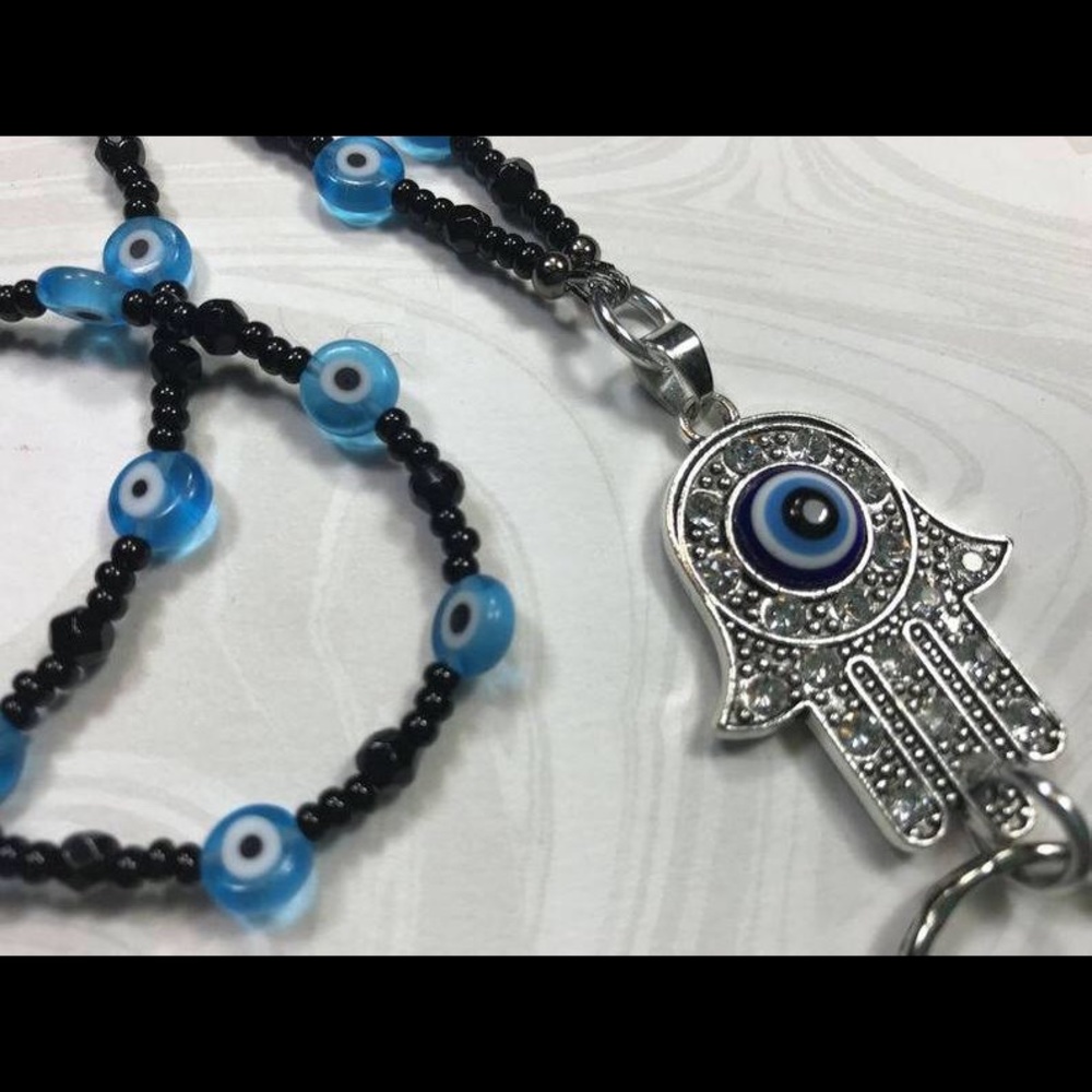 🧿 Evil Eye Lanyard with Hamsa Pendant